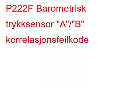 P222F Barometrisk trykksensor 