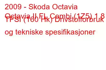 2009 - Skoda Octavia
Octavia II FL Combi (1Z5) 1.8 TFSI (160 Hk) Drivstofforbruk og tekniske spesifikasjoner