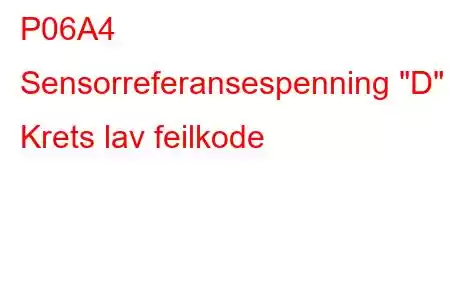 P06A4 Sensorreferansespenning 