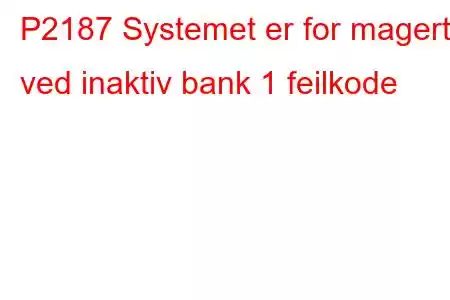 P2187 Systemet er for magert ved inaktiv bank 1 feilkode