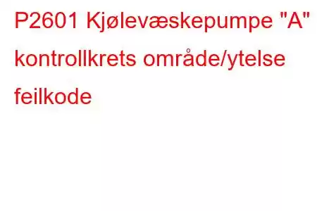 P2601 Kjølevæskepumpe 