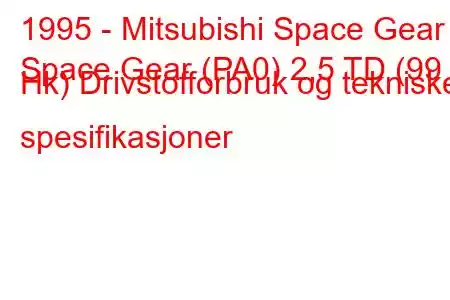 1995 - Mitsubishi Space Gear
Space Gear (PA0) 2,5 TD (99 Hk) Drivstofforbruk og tekniske spesifikasjoner