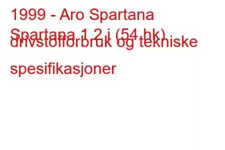 1999 - Aro Spartana
Spartana 1.2 i (54 hk) drivstofforbruk og tekniske spesifikasjoner