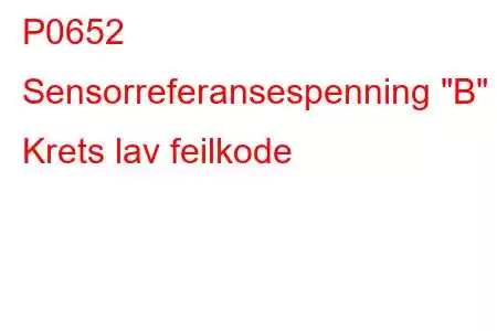 P0652 Sensorreferansespenning 