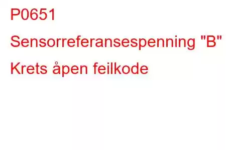 P0651 Sensorreferansespenning 