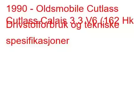 1990 - Oldsmobile Cutlass
Cutlass Calais 3.3 V6 (162 Hk) Drivstofforbruk og tekniske spesifikasjoner