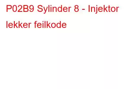 P02B9 Sylinder 8 - Injektor lekker feilkode