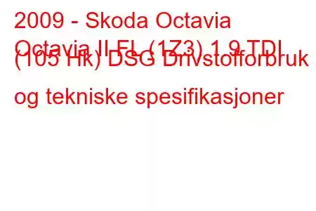 2009 - Skoda Octavia
Octavia II FL (1Z3) 1.9 TDI (105 Hk) DSG Drivstofforbruk og tekniske spesifikasjoner