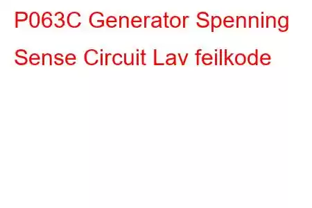 P063C Generator Spenning Sense Circuit Lav feilkode