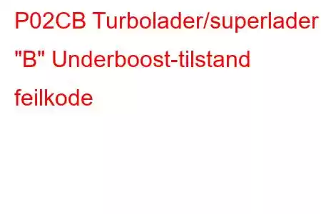 P02CB Turbolader/superlader 