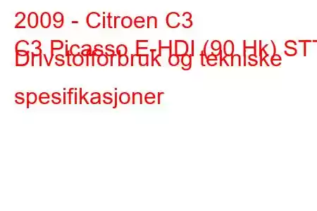 2009 - Citroen C3
C3 Picasso E-HDI (90 Hk) STT Drivstofforbruk og tekniske spesifikasjoner