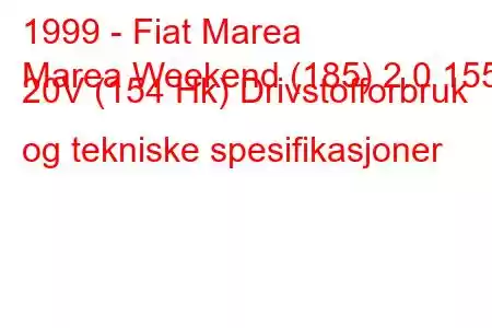 1999 - Fiat Marea
Marea Weekend (185) 2.0 155 20V (154 Hk) Drivstofforbruk og tekniske spesifikasjoner