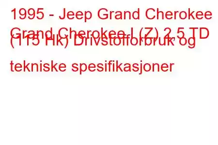 1995 - Jeep Grand Cherokee
Grand Cherokee I (Z) 2,5 TD (115 Hk) Drivstofforbruk og tekniske spesifikasjoner