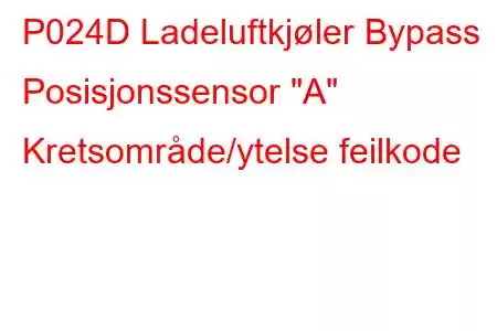 P024D Ladeluftkjøler Bypass Posisjonssensor 