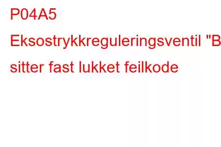 P04A5 Eksostrykkreguleringsventil 