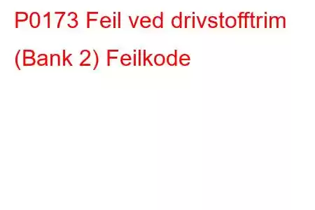 P0173 Feil ved drivstofftrim (Bank 2) Feilkode