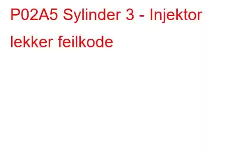 P02A5 Sylinder 3 - Injektor lekker feilkode