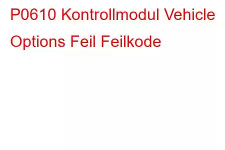 P0610 Kontrollmodul Vehicle Options Feil Feilkode