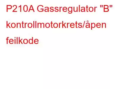 P210A Gassregulator 