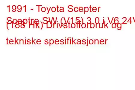 1991 - Toyota Scepter
Sceptre SW (V15) 3.0 i V6 24V (188 Hk) Drivstofforbruk og tekniske spesifikasjoner