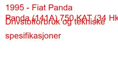 1995 - Fiat Panda
Panda (141A) 750 KAT (34 Hk) Drivstofforbruk og tekniske spesifikasjoner