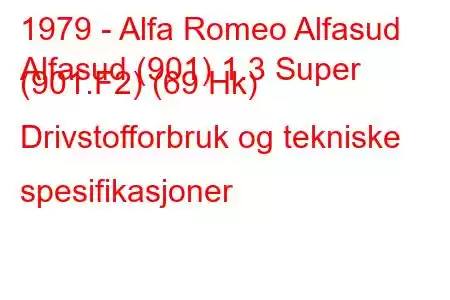 1979 - Alfa Romeo Alfasud
Alfasud (901) 1.3 Super (901.F2) (69 Hk) Drivstofforbruk og tekniske spesifikasjoner