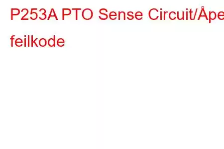 P253A PTO Sense Circuit/Åpen feilkode