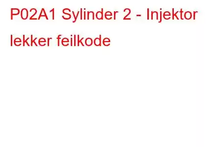 P02A1 Sylinder 2 - Injektor lekker feilkode