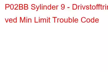 P02BB Sylinder 9 - Drivstofftrim ved Min Limit Trouble Code