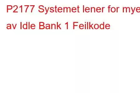 P2177 Systemet lener for mye av Idle Bank 1 Feilkode