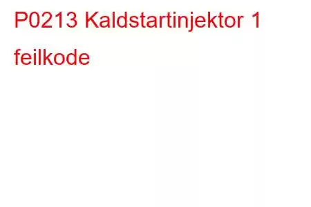 P0213 Kaldstartinjektor 1 feilkode