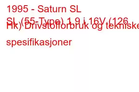 1995 - Saturn SL
SL (55-Type) 1,9 i 16V (126 Hk) Drivstofforbruk og tekniske spesifikasjoner