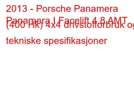 2013 - Porsche Panamera
Panamera I Facelift 4.8 AMT (400 Hk) 4x4 drivstofforbruk og tekniske spesifikasjoner