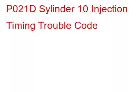 P021D Sylinder 10 Injection Timing Trouble Code