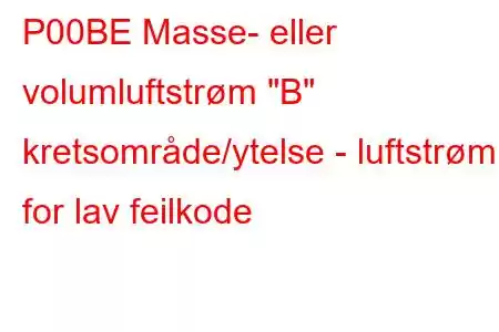 P00BE Masse- eller volumluftstrøm 