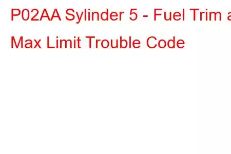 P02AA Sylinder 5 - Fuel Trim at Max Limit Trouble Code