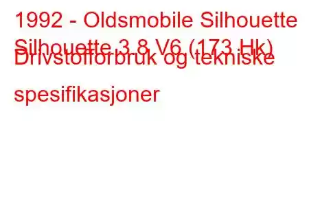 1992 - Oldsmobile Silhouette
Silhouette 3.8 V6 (173 Hk) Drivstofforbruk og tekniske spesifikasjoner