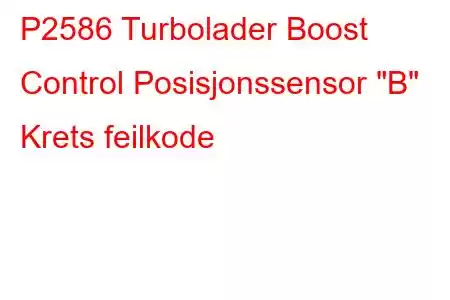 P2586 Turbolader Boost Control Posisjonssensor 