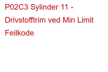 P02C3 Sylinder 11 - Drivstofftrim ved Min Limit Feilkode