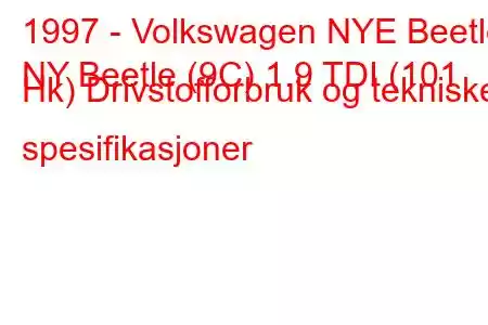 1997 - Volkswagen NYE Beetle
NY Beetle (9C) 1.9 TDI (101 Hk) Drivstofforbruk og tekniske spesifikasjoner