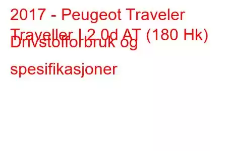 2017 - Peugeot Traveler
Traveller I 2.0d AT (180 Hk) Drivstofforbruk og spesifikasjoner