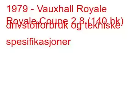 1979 - Vauxhall Royale
Royale Coupe 2.8 (140 hk) drivstofforbruk og tekniske spesifikasjoner