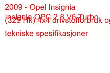 2009 - Opel Insignia
Insignia OPC 2.8 V6 Turbo (325 Hk) 4x4 drivstofforbruk og tekniske spesifikasjoner