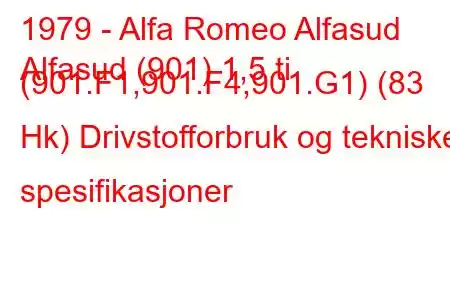 1979 - Alfa Romeo Alfasud
Alfasud (901) 1,5 ti (901.F1,901.F4,901.G1) (83 Hk) Drivstofforbruk og tekniske spesifikasjoner