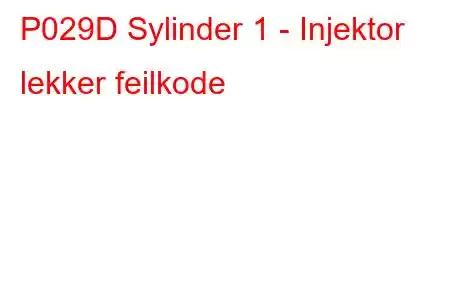 P029D Sylinder 1 - Injektor lekker feilkode