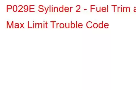 P029E Sylinder 2 - Fuel Trim at Max Limit Trouble Code