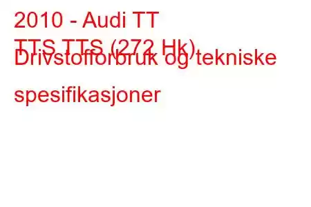 2010 - Audi TT
TTS TTS (272 Hk) Drivstofforbruk og tekniske spesifikasjoner