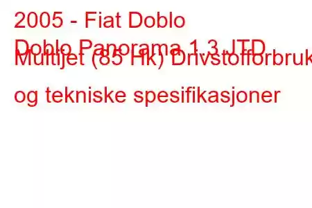 2005 - Fiat Doblo
Doblo Panorama 1.3 JTD Multijet (85 Hk) Drivstofforbruk og tekniske spesifikasjoner