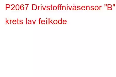 P2067 Drivstoffnivåsensor 